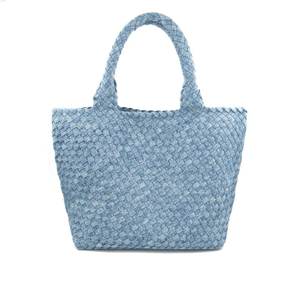 Denium large tote bag with makeup case.